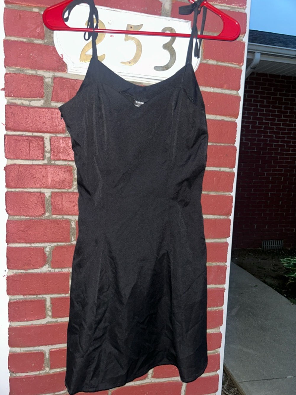Classic Black Slip Dress with Tie Straps